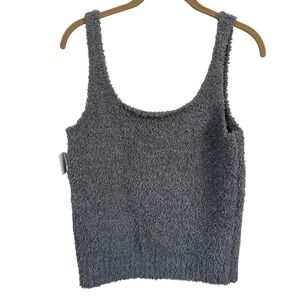 SKIMS‎ Cozy Knit Tank Top Charcoal Grey Sz 2X/3X Lounge Active Cabin Sleep